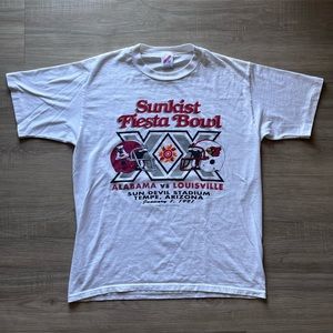 Vintage 1991 Sunkist Fiesta Bowl Alabama vs Louisville football tee Size LARGE